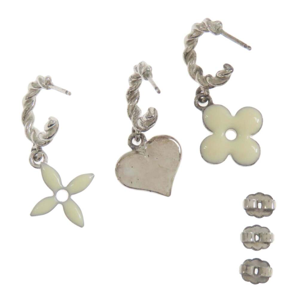 LOUIS VUITTON Silver Monogram Earrings - Picture 2 of 6
